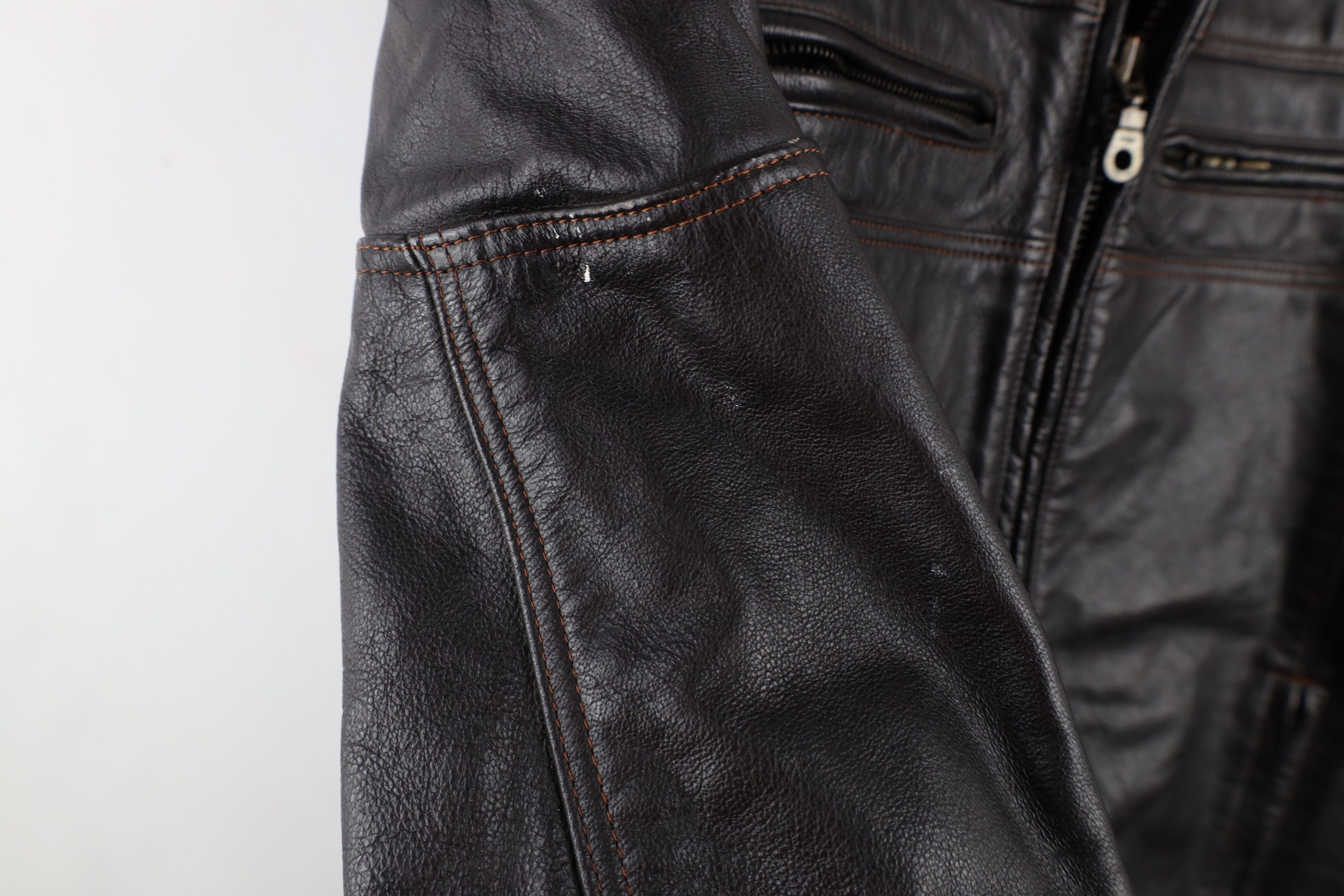 Vintage Vintage 90s Streetwear Italian Leather Racer Jacket Brown Size US L / EU 52-54 / 3 - 6 Thumbnail