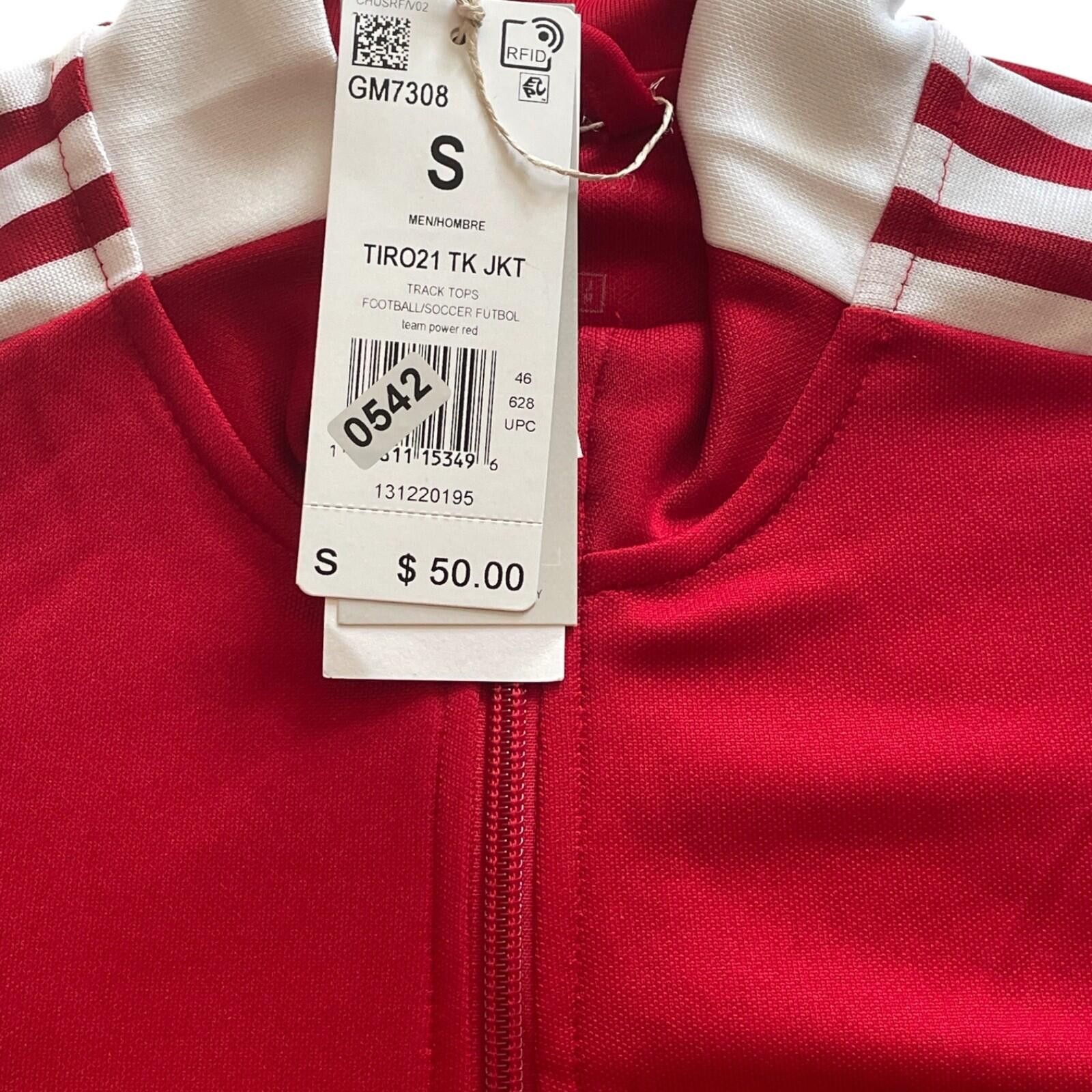 Adidas Adidas Tiro 21 Jacket Mens Small Red White NWT Full Zip NEW! Size ONE SIZE - 6 Thumbnail