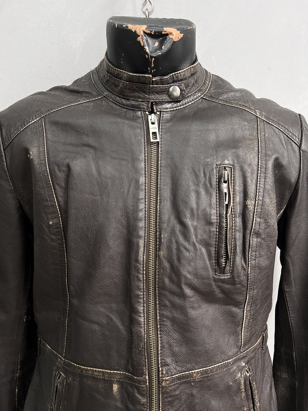 14th Addiction Brown washed distressed racing jacket Marlboro style y2k Size US M / EU 48-50 / 2 - 2 Thumbnail