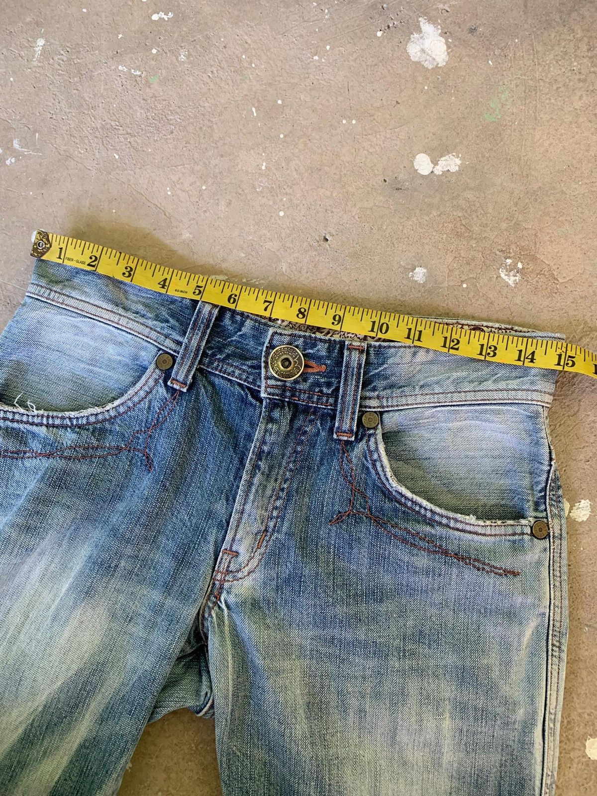 Edwin Edwin 503 Blue Trip Flap Pocket Distressed Denim Size US 30 / EU 46 - 14 Thumbnail