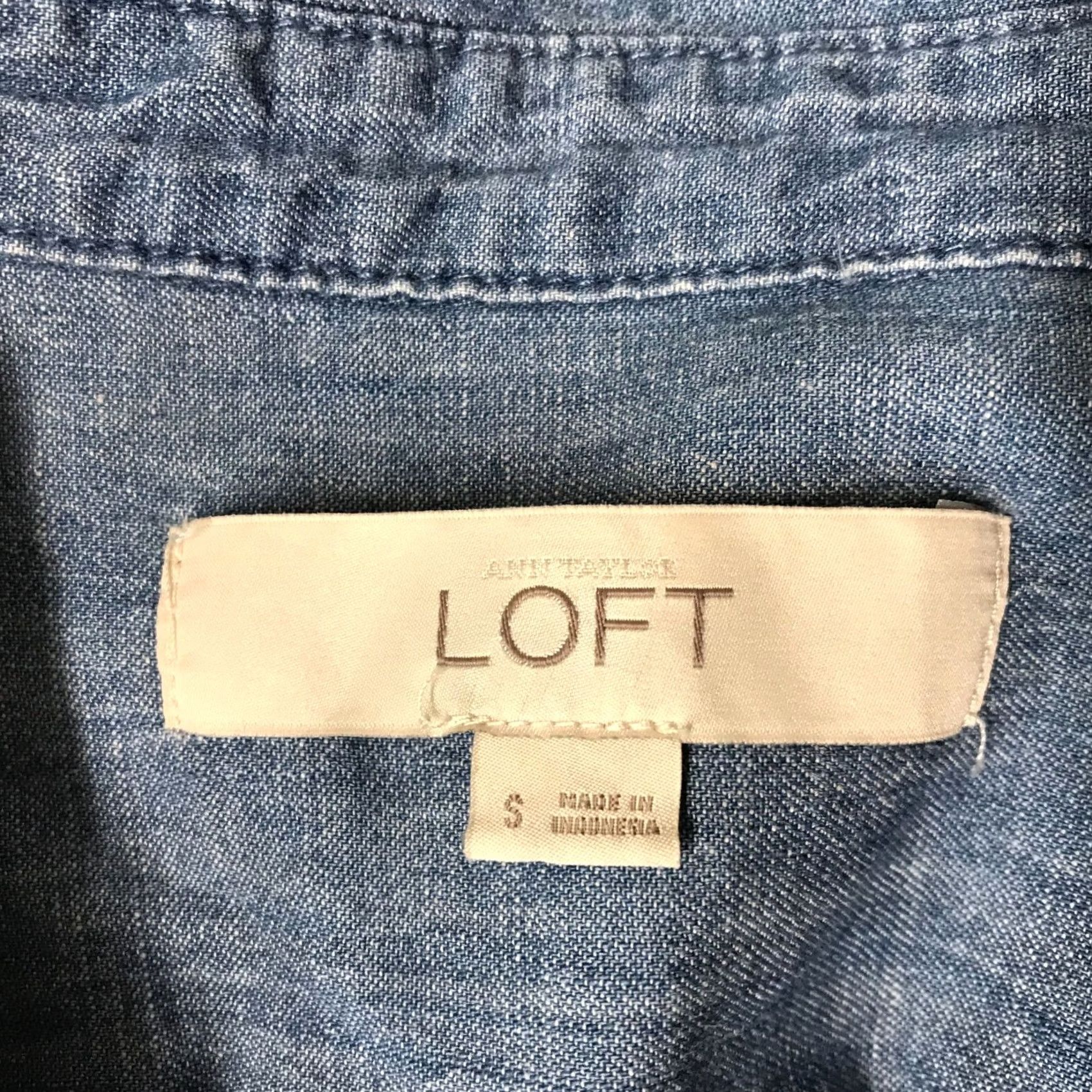 Loft LOFT Womens Small Blue Button Up Top Long Sleeve Collared Top Size S / US 4 / IT 40 - 8 Thumbnail