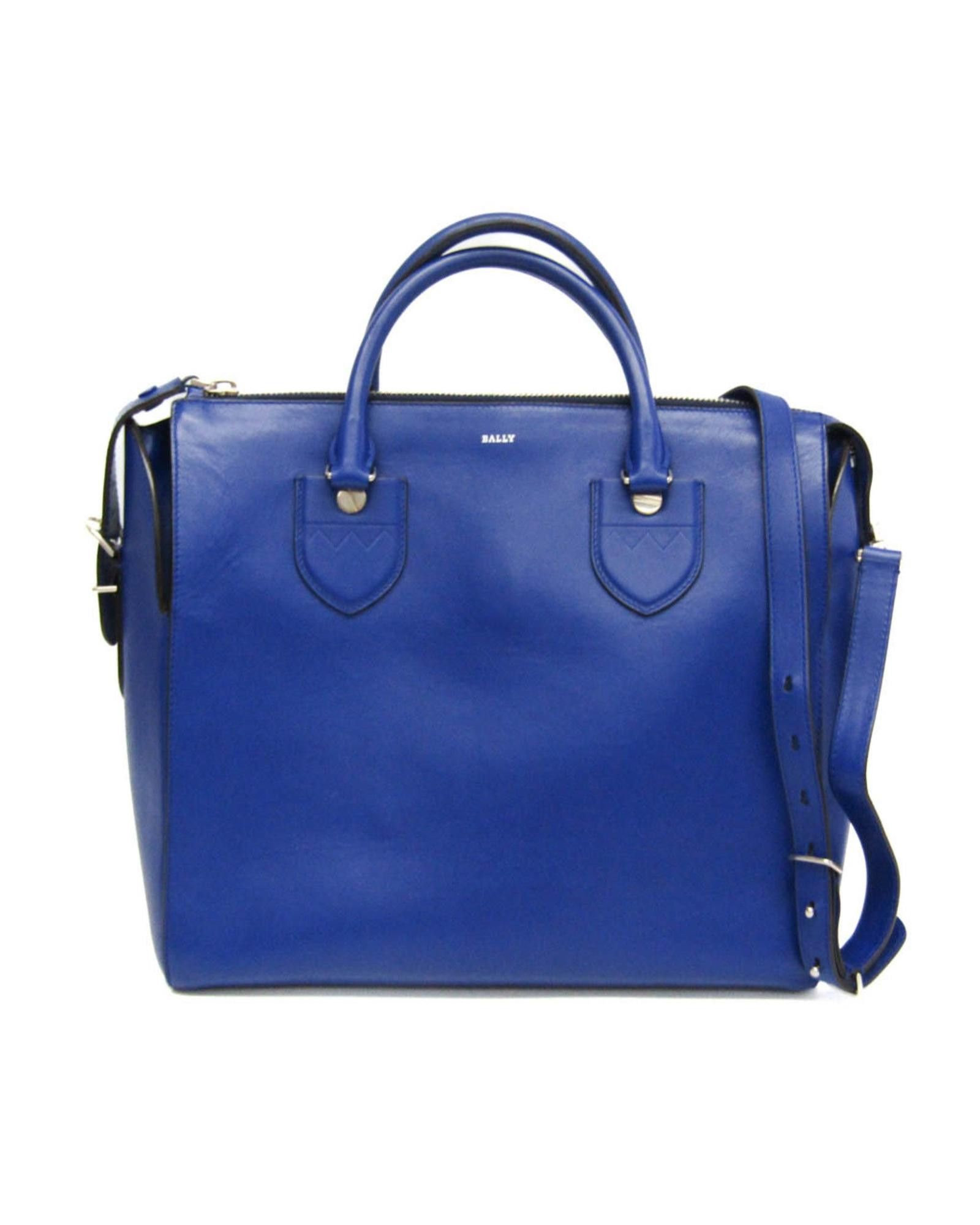 image of Bally Blue Leather Bloom Tot Handbag And Shoulder Bag, Women's