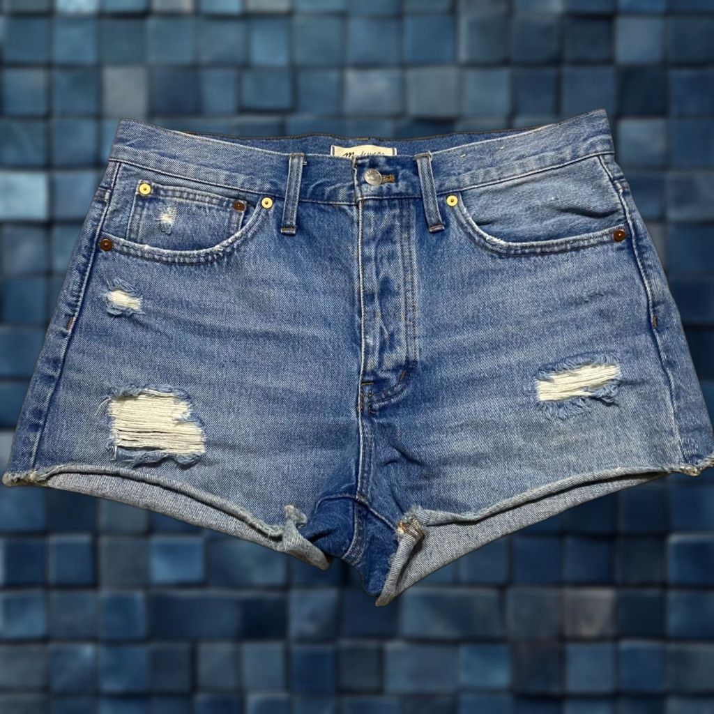 Madewell Madewell Jeans Shorts Blue Denim 3" Inseam Cut-Off Women's 28 N/A Size 28" / US 6 / IT 42 - 1 Thumbnail