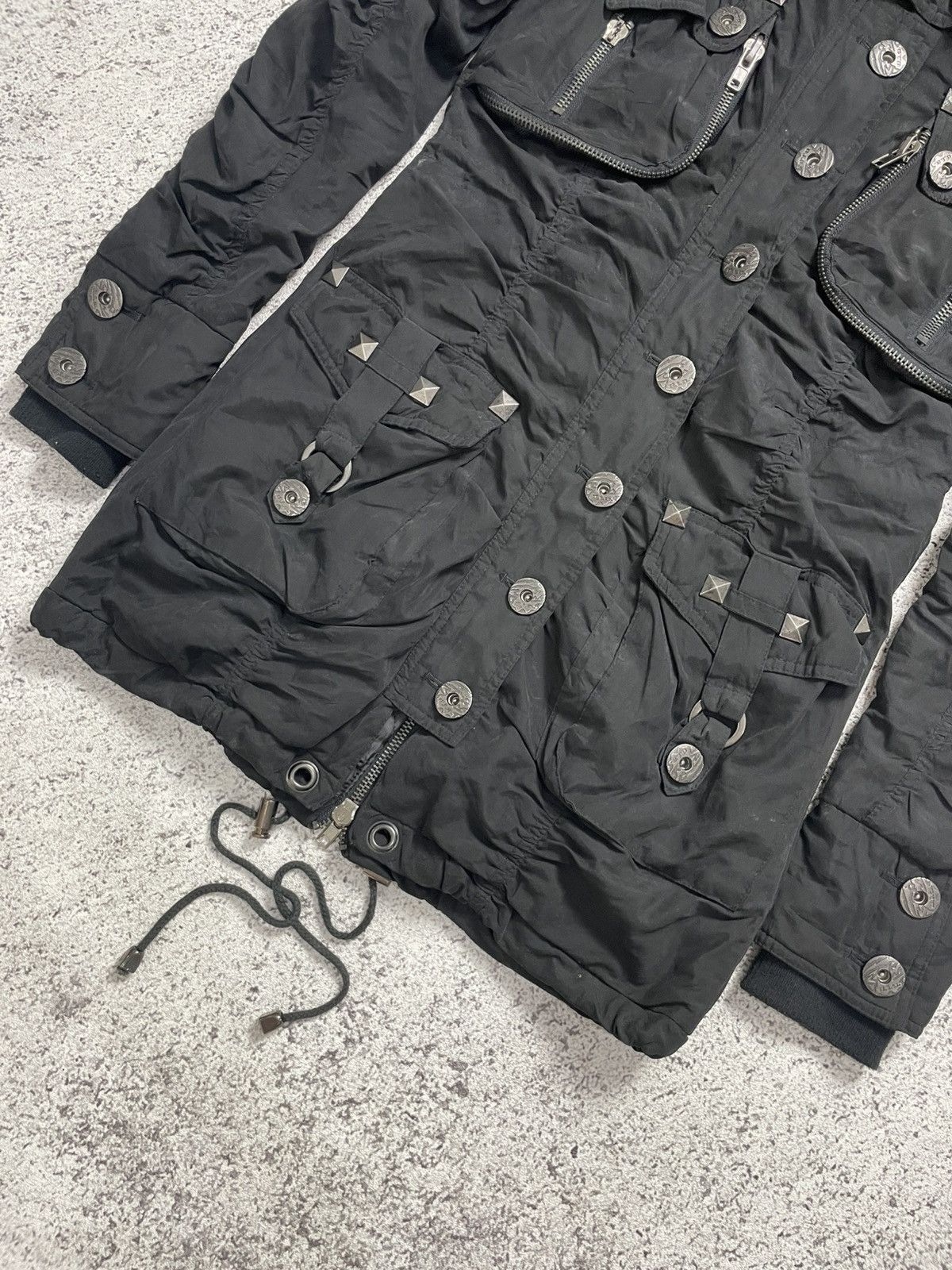 Japanese Brand 2000s D.I.A - Vkei Crumpled Jacket Napoleon Hodded Jacket Size US S / EU 44-46 / 1 - 5 Thumbnail