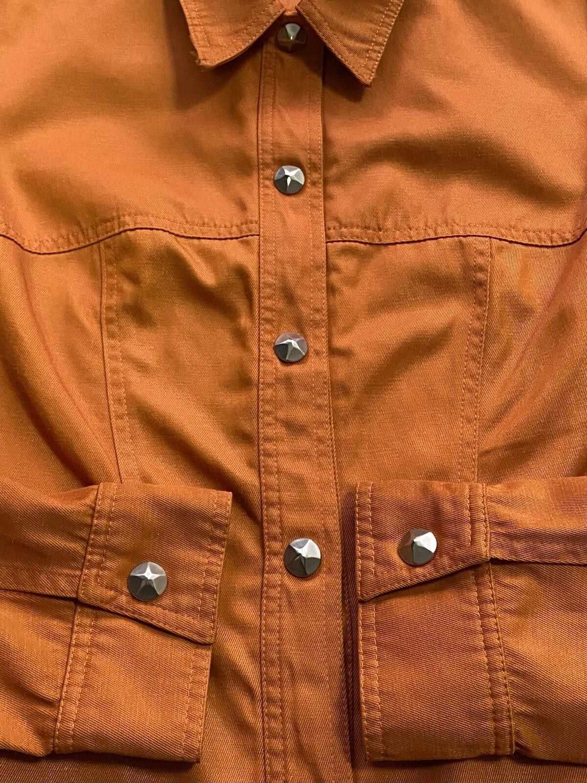 Mugler 2000’s Mugler Collar Press-Stud Orange Jacket Vintage Size M / US 6-8 / IT 42-44 - 4 Thumbnail