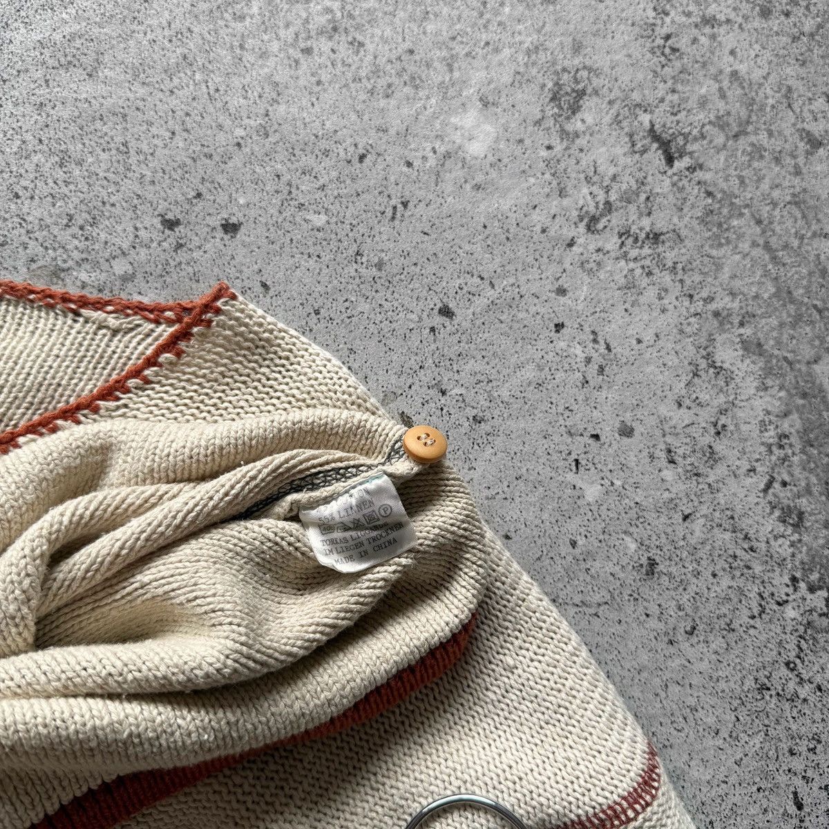 Gudrun Sjoden × Vintage Gudrun Sjoden Womens Vintage Beige Knitted LS Sweater Size L / US 10 / IT 46 - 5 Thumbnail
