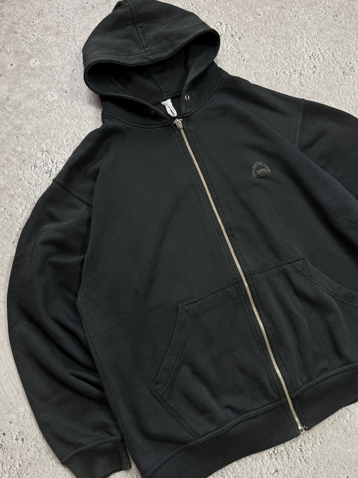 Fruit Of The Loom Vintage Fruit of the Loom Black Zip Hoodie Oversized L Size US L / EU 52-54 / 3 - 3 Thumbnail
