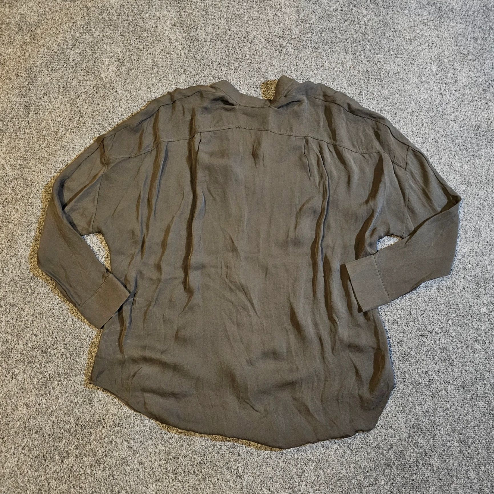 Vince Vince Top Womens Small Gray Silk V Neck Long Sleeve Casual Blouse Size S / US 4 / IT 40 - 7 Thumbnail
