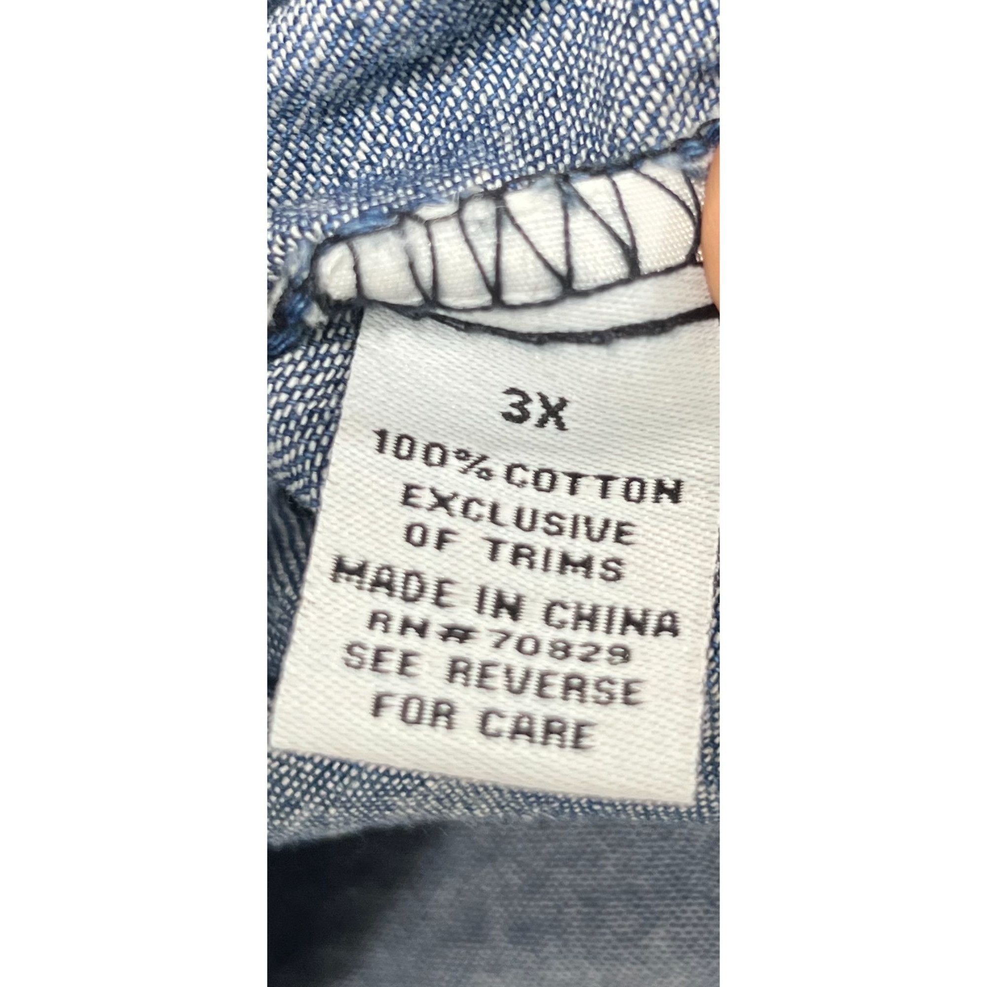 rue21 Rue 21 - Women's Chambray Long Sleeve Button Down Shirt With Size 3XL / US 20-22 - 9 Thumbnail