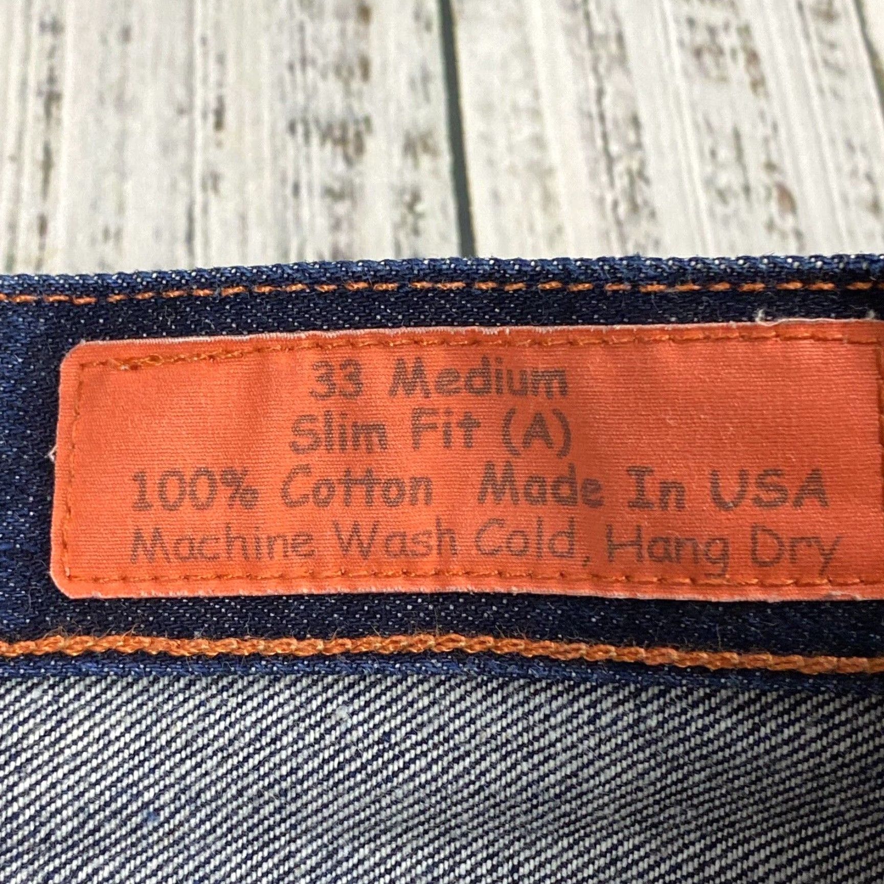 Jean Shop VINTAGE Jean Shop NYC Slim Straight Jeans 33 Men Blue Raw Denim Modern Fit Size US 33 - 5 Thumbnail