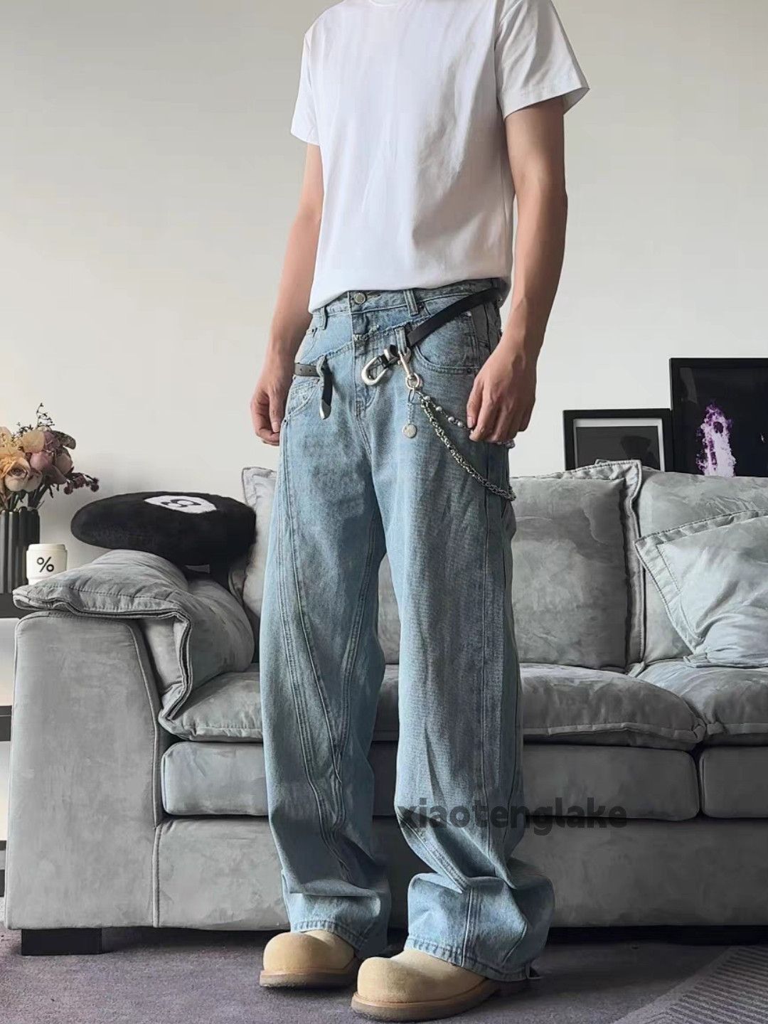 Jean × Vintage Utility skate hiphop patchwork yuppie loose baggy jeans Size US 32 / EU 48 - 4 Thumbnail