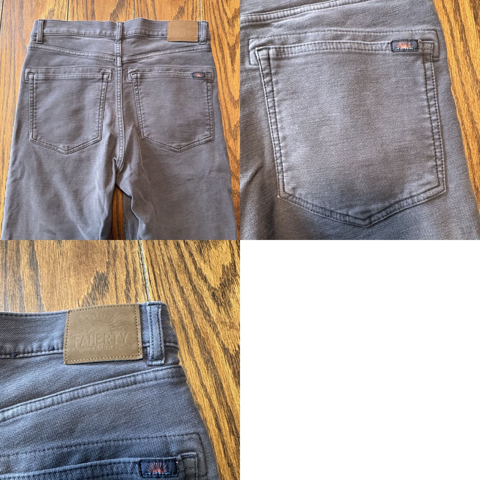 Faherty Faherty Jeans Mens 29x26 Blue Stretch Denim Straight City Regular Rise 10 26 Inseam Buttons Zip Pocket Logo Size US 29 - 8 Thumbnail