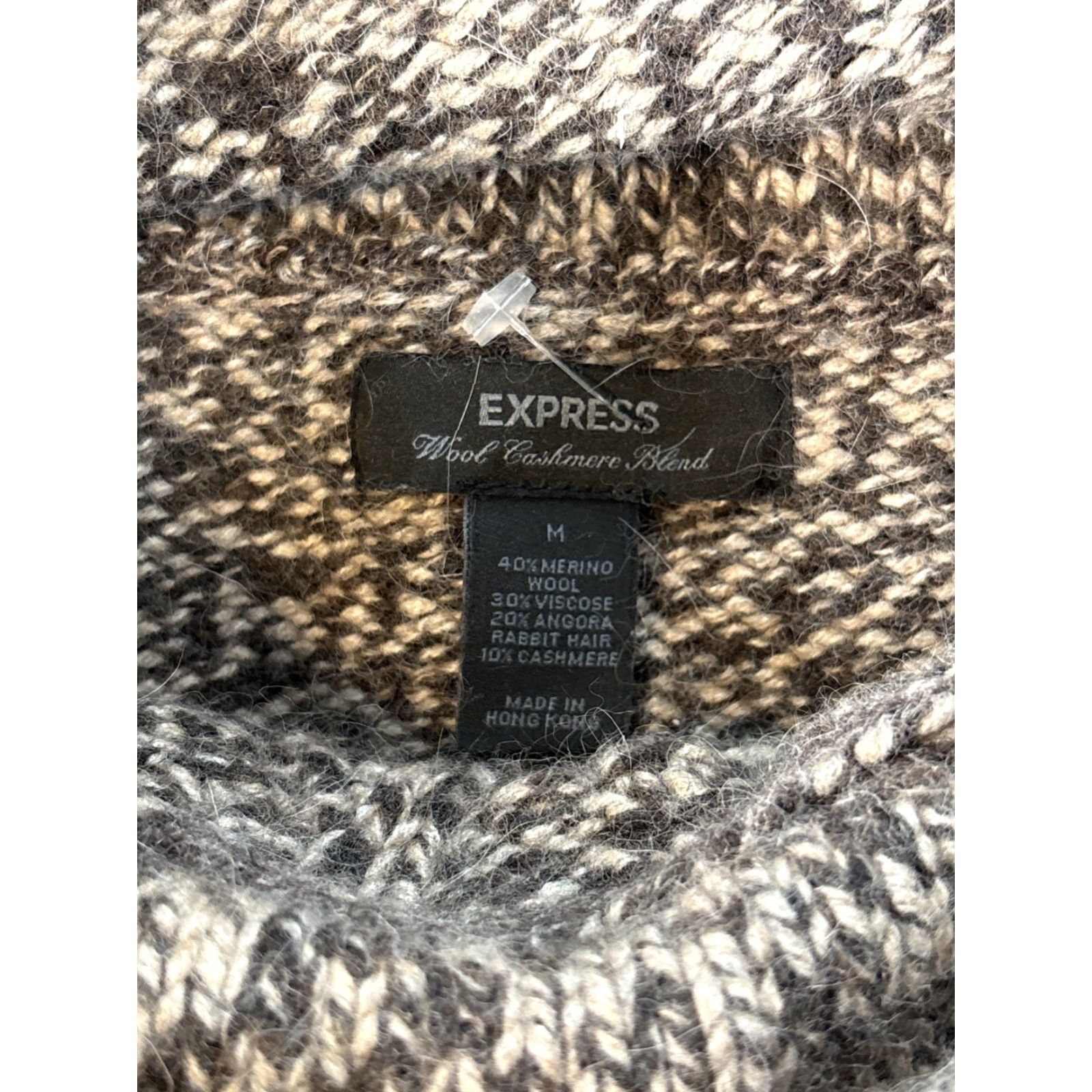 Express VINTAGE Express Turtleneck Sweater Women's Medium Brown Chunky-Knit 90s Wool Cashmere Pullover Men/Women Size M / US 6-8 / IT 42-44 - 5 Thumbnail