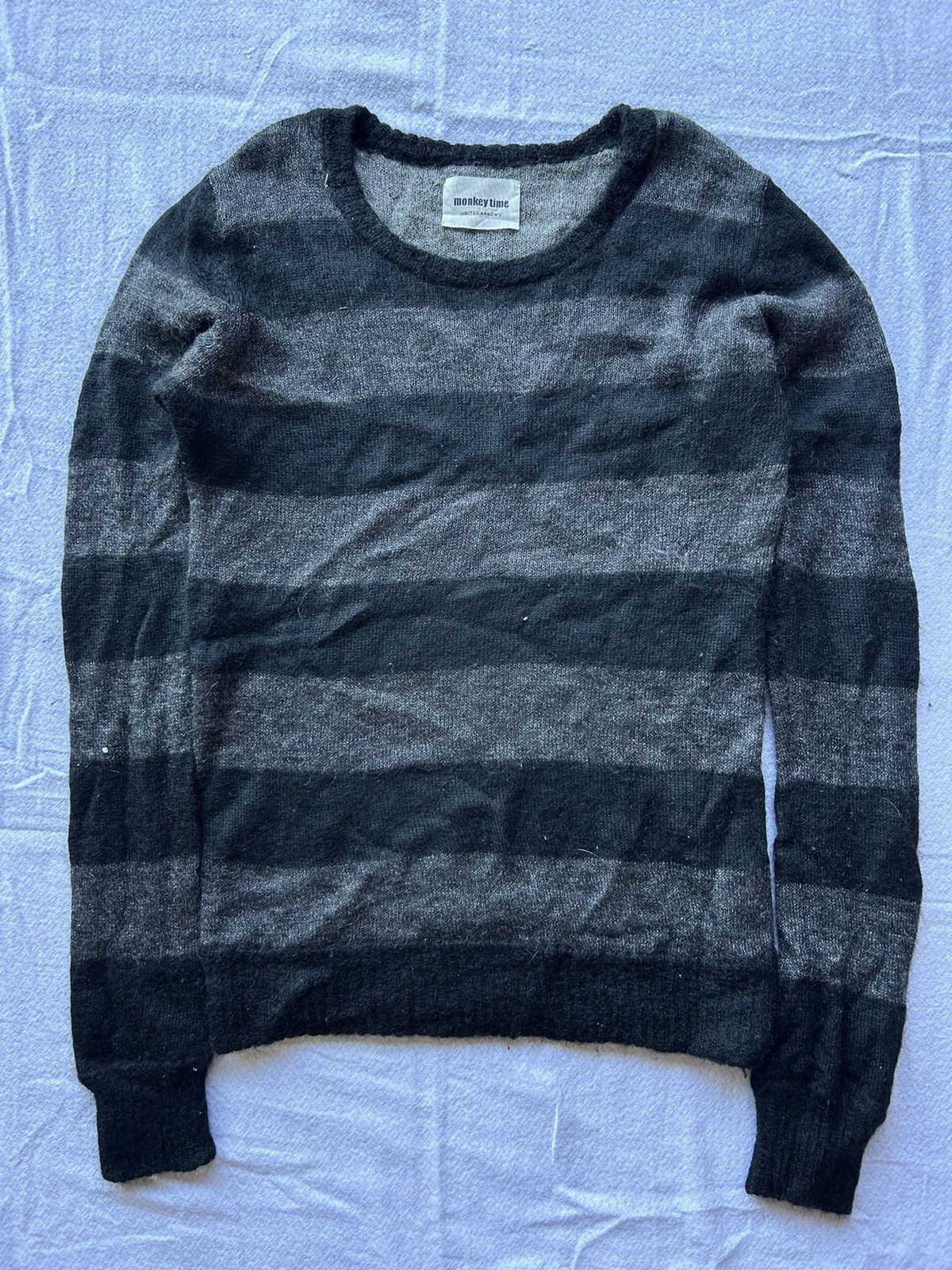 United Arrows × monkey time Monkey Time United Arrows Knitted Stripe Long Sleeve Size US L / EU 52-54 / 3 - 1 Thumbnail