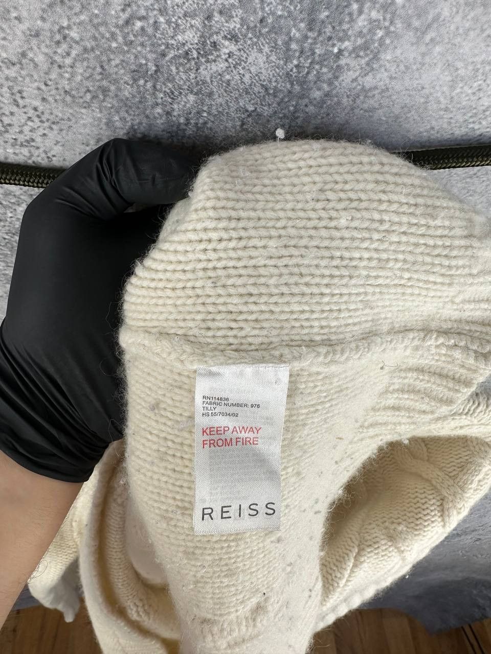 Reiss RRP $275 Reiss Tilly Aran Cable Knit Sweater Wool White Mock Size M / US 6-8 / IT 42-44 - 11 Thumbnail
