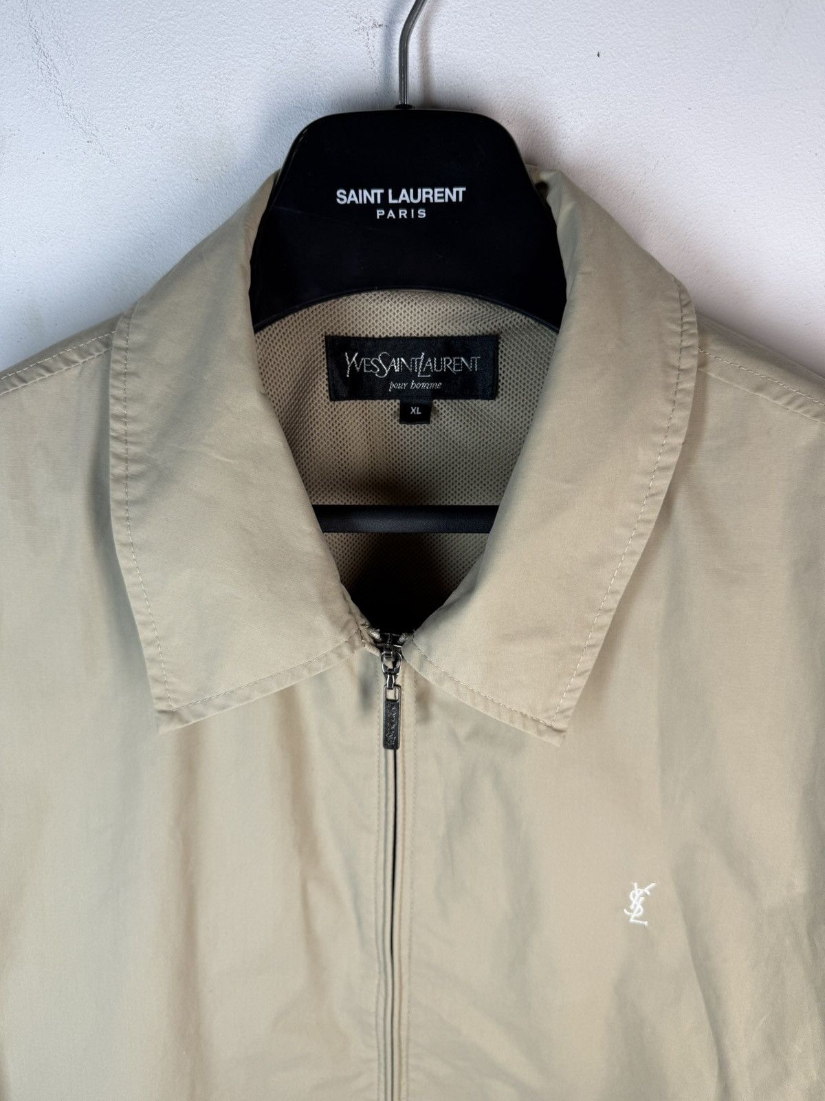 Yves Saint Laurent Beige YSL Jacket Bomber Zip Up Collar Vintage Logo y2k Size US XL / EU 56 / 4 - 7 Thumbnail