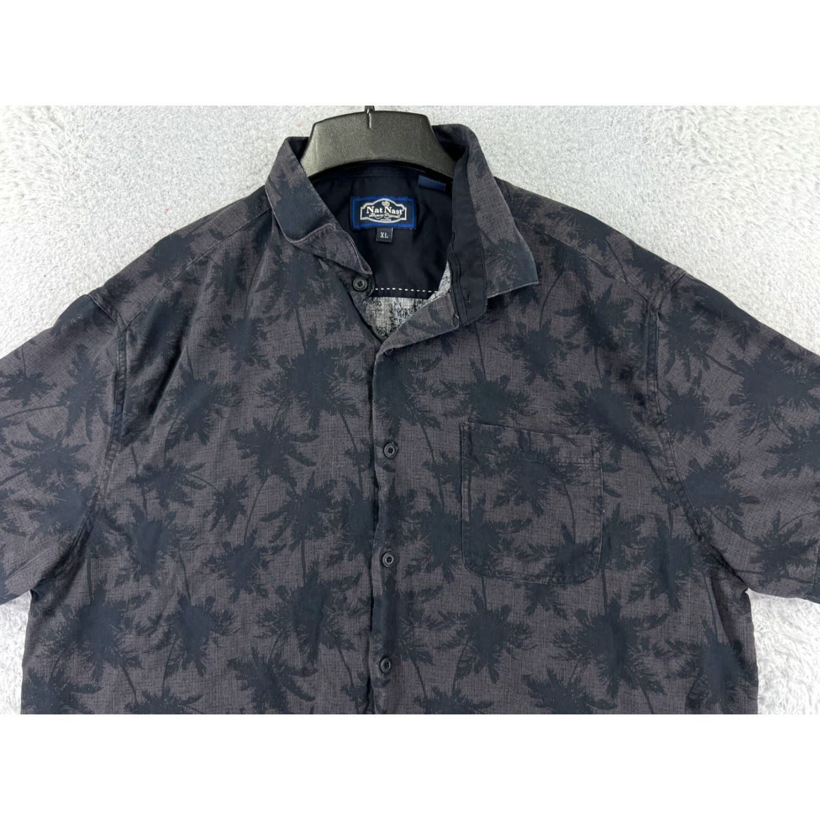 Nat Nast Nat Nast Shirt Adult XL Black Button-Up Silk Blend Floral Palm Print Size US XL / EU 56 / 4 - 4 Thumbnail