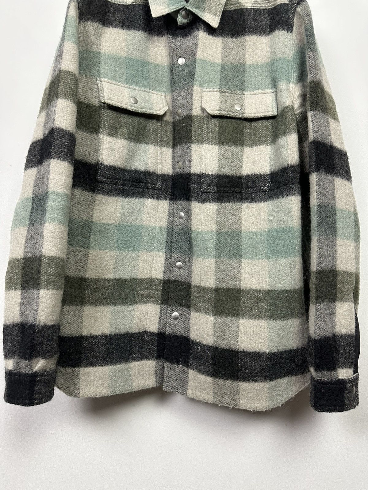 Rick Owens FW22 ‘STROBE’ Alpaca Plaid Jumbo Overshirt Size US L / EU 52-54 / 3 - 3 Thumbnail