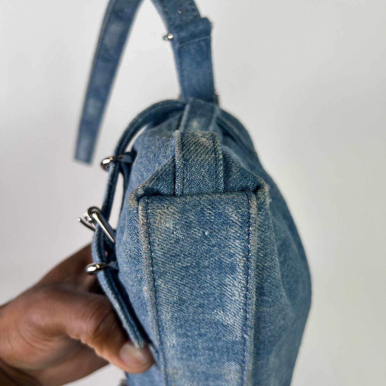 Givenchy Givenchy Washed Denim Voyou Mini Shoulder Bag Size ONE SIZE - 9 Thumbnail