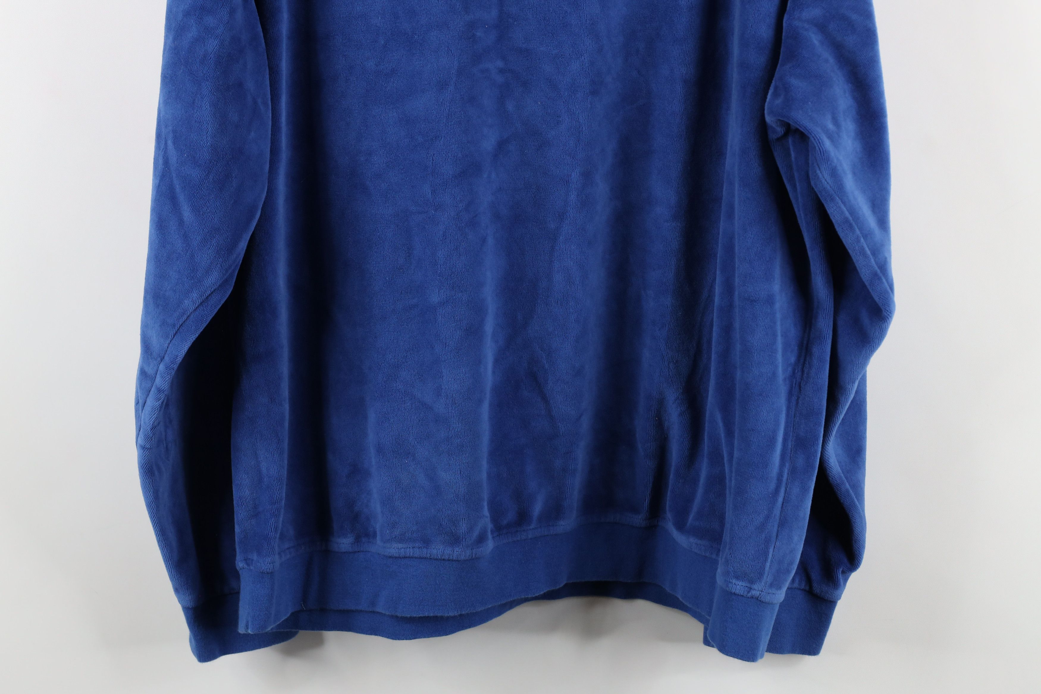 Vintage Vintage 90s Streetwear Velour Collared Pullover Sweater Size US L / EU 52-54 / 3 - 11 Thumbnail