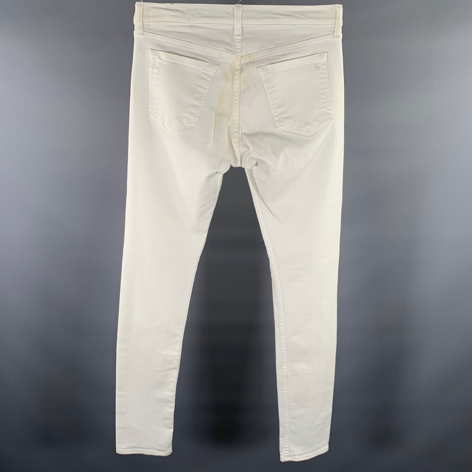 Rag & Bone RAG & BONE Size 30 White Distressed Skinny Jeans Size US 30 / EU 46 - 3 Thumbnail