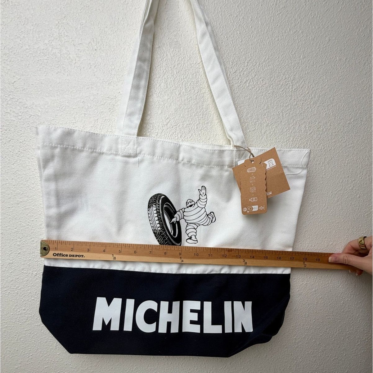 Other NWT Michelin Logo Tote Bag White Navy Black Unisex Size ONE SIZE - 9 Thumbnail