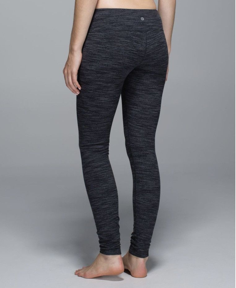 Lululemon Wunder Under Pant Diamond Jacquard Space Dye Black Deep Coal Size 27" / US 4 / IT 40 - 2 Thumbnail
