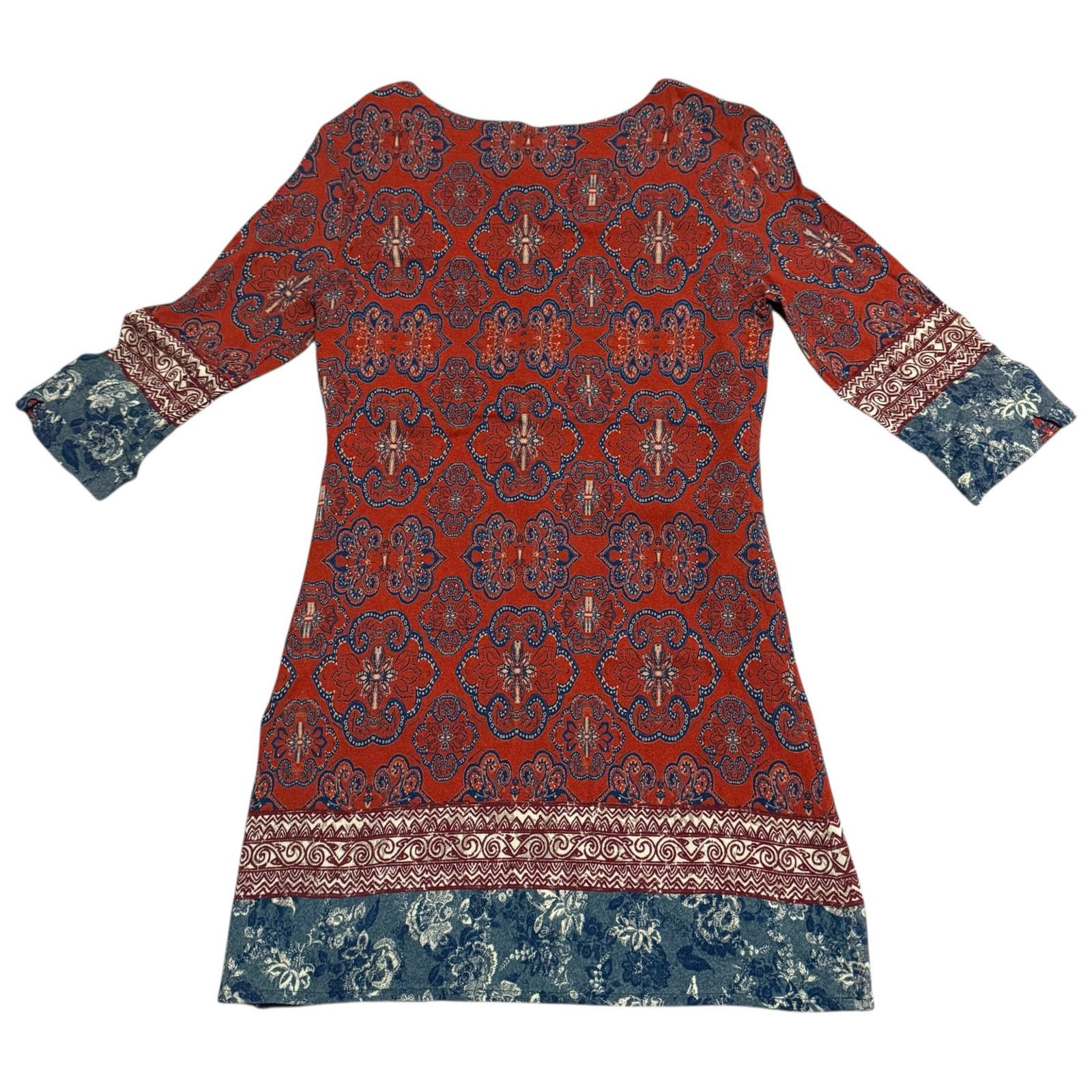 Desigual Desigual Tina Mini Dress Pattern Print Red Blue Size 40 / M Size M / US 6-8 / IT 42-44 - 9 Thumbnail