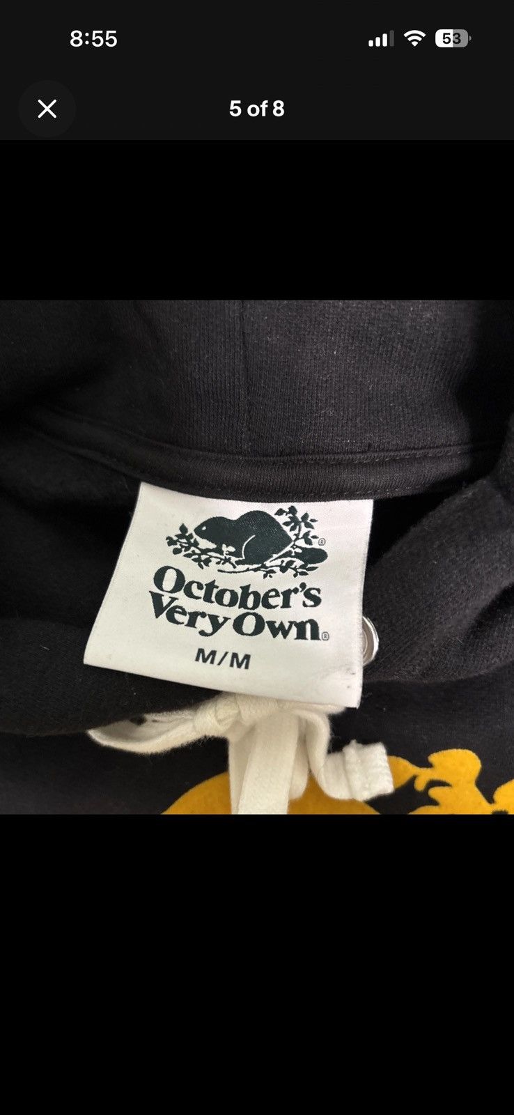 October's Very Own × Roots Ovo x Roots Hoodie 2020 Black Yellow Hoodie Large Pre-owned Size US L / EU 52-54 / 3 - 5 Thumbnail