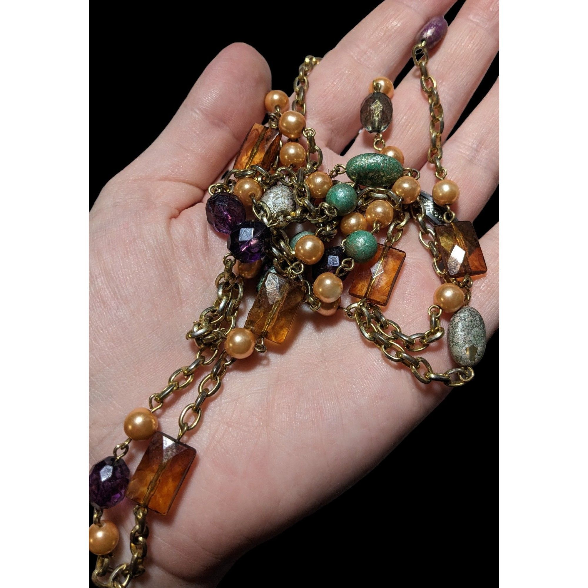 Other Bohemian Beaded Pearl Gold Chain Necklace Size ONE SIZE - 3 Thumbnail