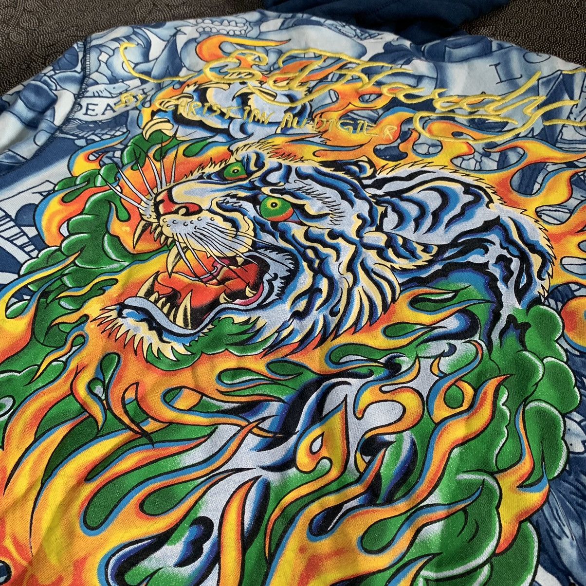 Ed Hardy Rare Ed Hardys Sherpa Zip Hoodie Full Print Oldskuul Art Size US M / EU 48-50 / 2 - 3 Thumbnail