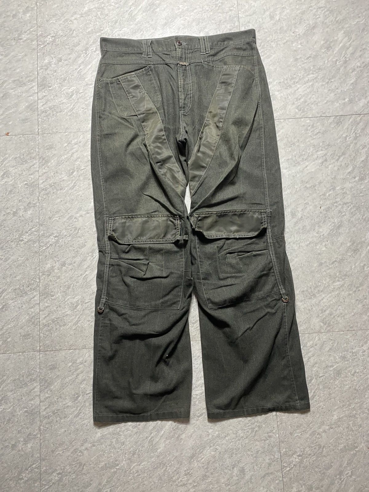 Marithe + Francois Girbaud 90S MARITHE + FRANCOIS GIRBAUD BONDAGE WIDE DENIM PANTS Size US 32 / EU 48 - 2 Thumbnail