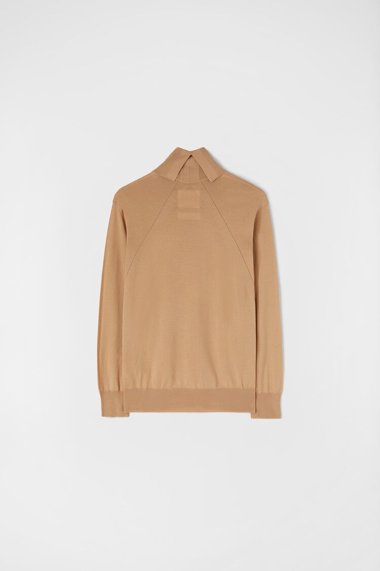 Jil Sander o1y1124 Long Sleeves Turtle Neck Wool Sweater in Beige Size US M / EU 48-50 / 2 - 4 Thumbnail