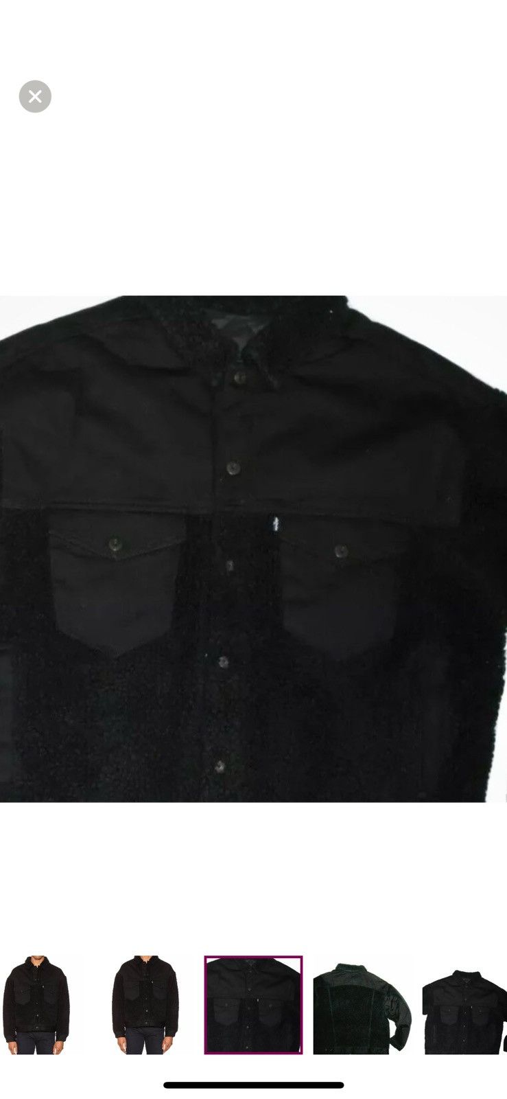 Levi's Levi's Made & Crafted men Black Sherpa Trucker Jacket M $298 Size US M / EU 48-50 / 2 - 3 Thumbnail