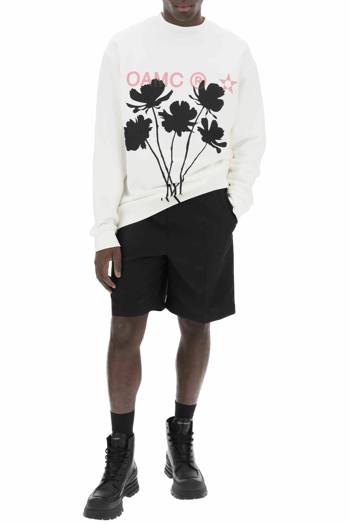 OAMC o1y0225 Logo Crewneck Sweatshirt in White/Black Size US XXL / EU 58 / 5 - 5 Thumbnail