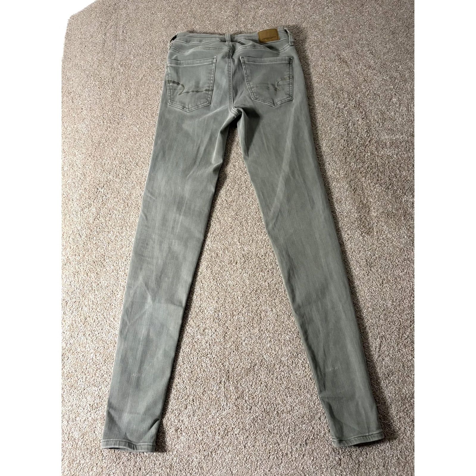 American Eagle Outfitters American Eagle Womens Jeans 0 Long Green Jegging Stretch Size 25" / US 0 / IT 36 - 6 Thumbnail