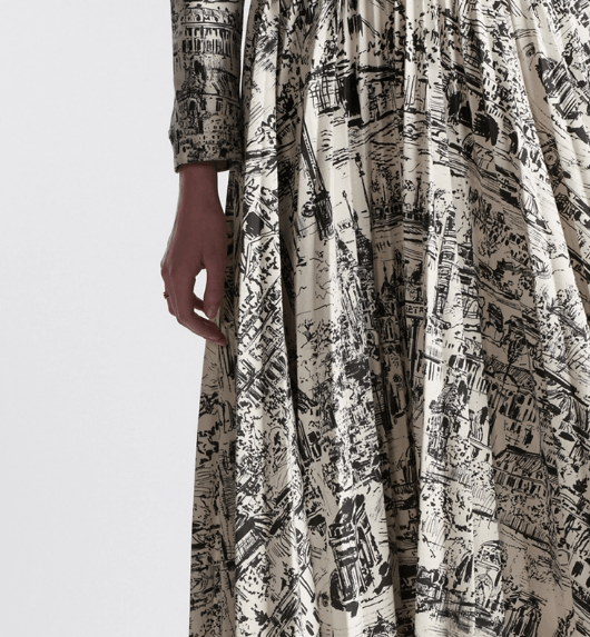 Dior o1w1db10925 442J04 Midi Skirt in White/Black Size 27" / US 4 / IT 40 - 7 Thumbnail