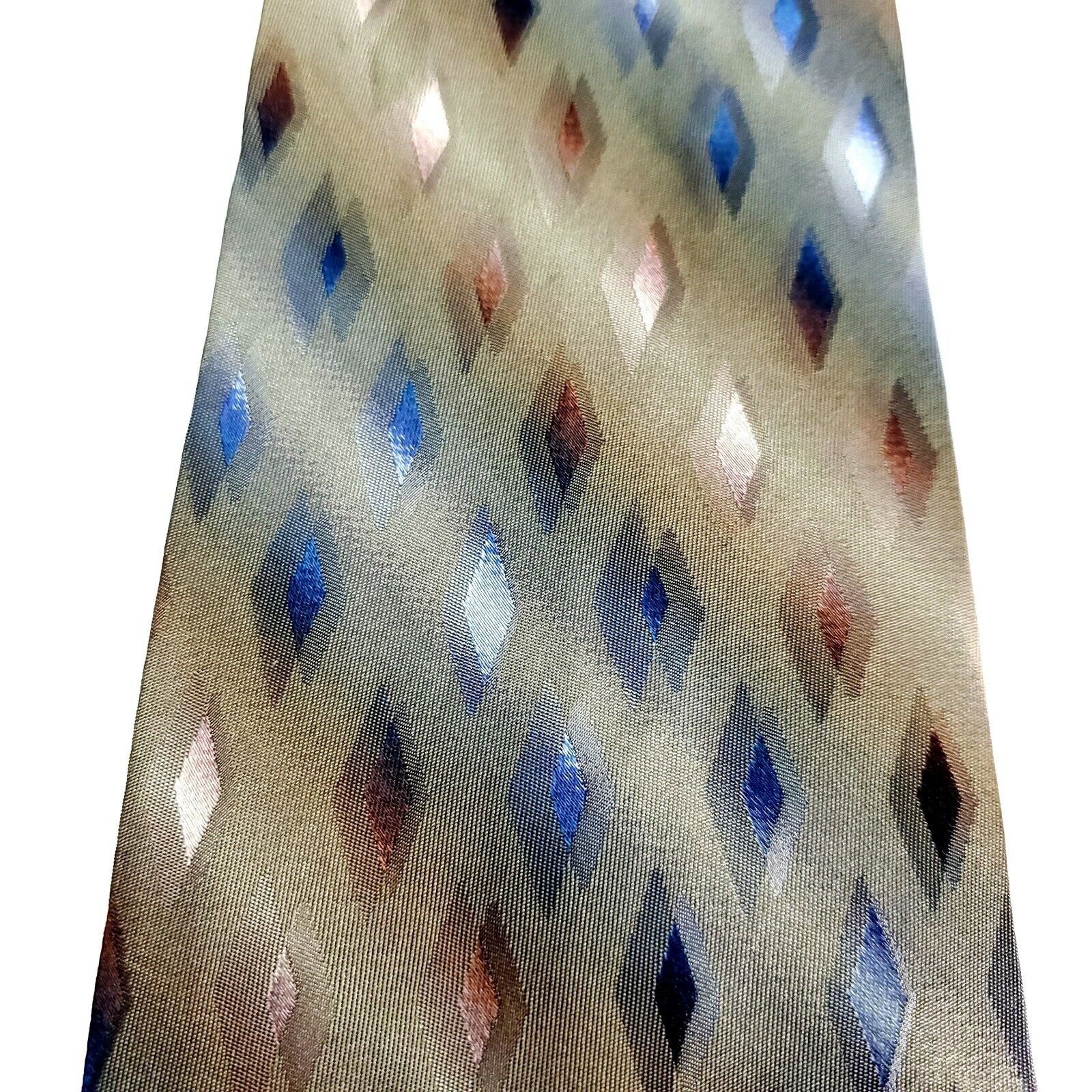 Bachrach Bachrach Textured Silk Tie Tan Blue Size ONE SIZE - 2 Thumbnail