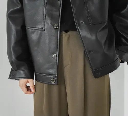 Japanese Brand Korean fashion retro faux leather jacket Size US L / EU 52-54 / 3 - 6 Thumbnail