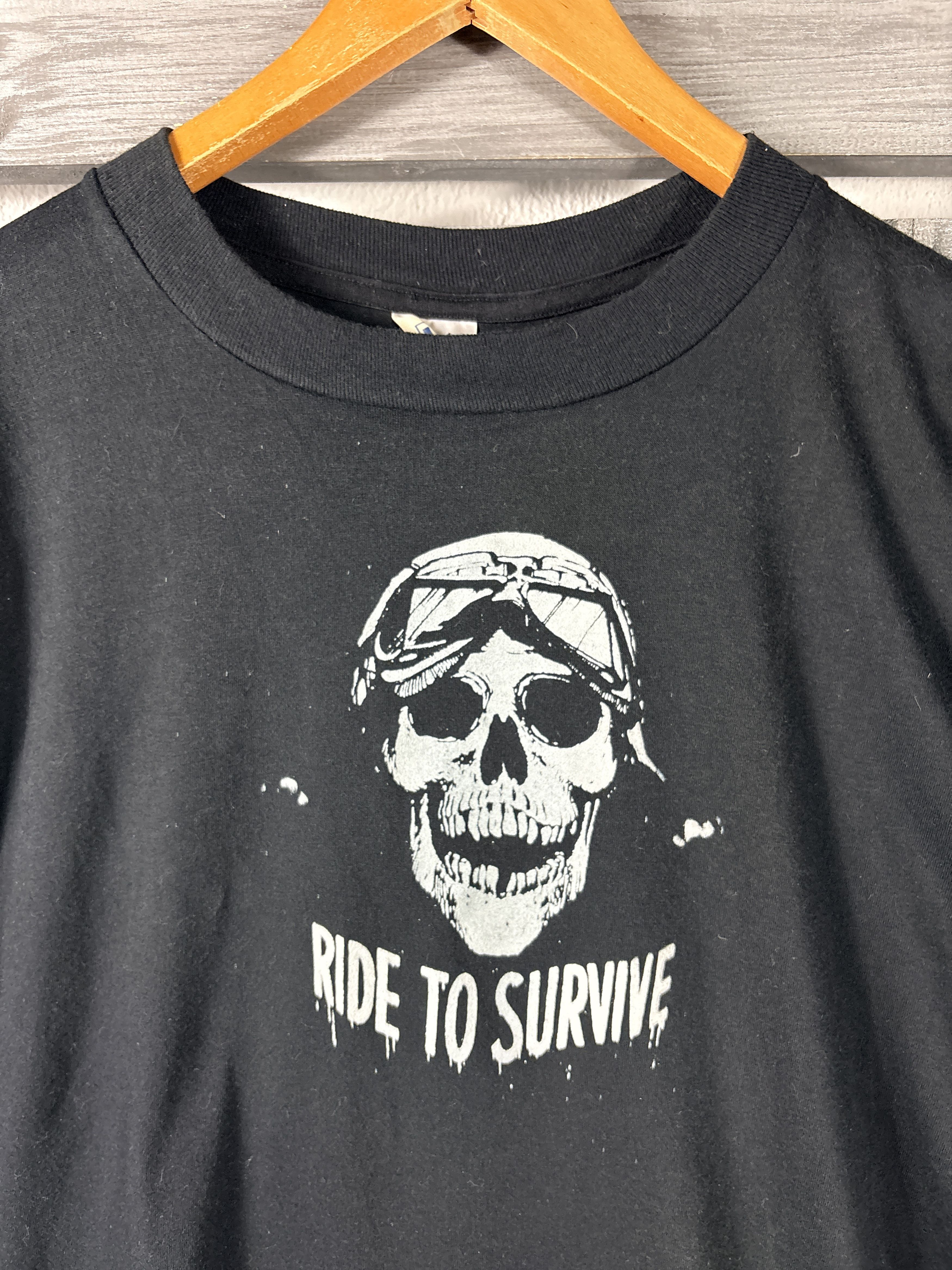 Other Vintage 80s Jerzees T-Shirt Mens XL/L Biker Motorcycle Skull Size US L / EU 52-54 / 3 - 2 Thumbnail
