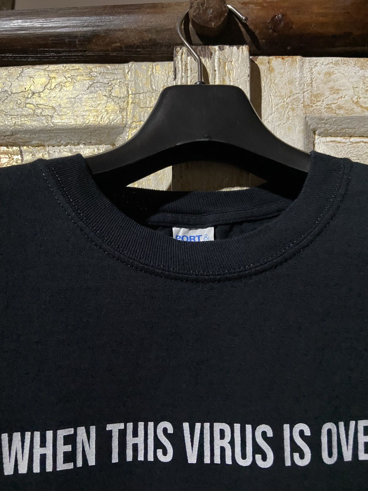 Vintage Y2k text “when this virus it over” black t shirt size L Size US L / EU 52-54 / 3 - 3 Thumbnail