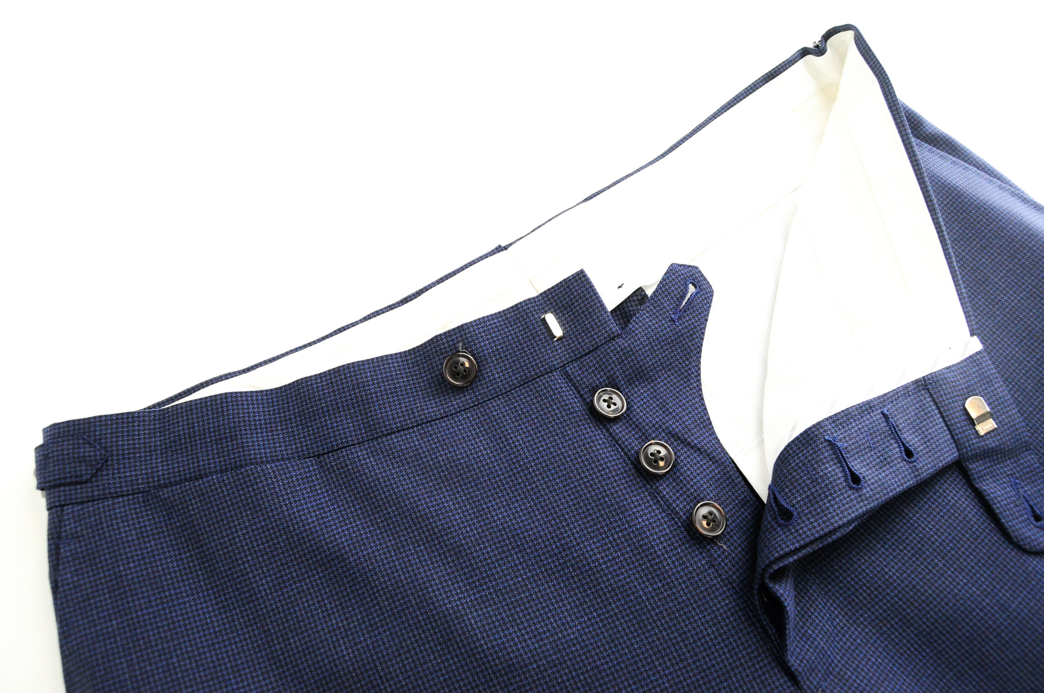 Suitsupply BRESCIA UK44S Blue Patterned Wool Trousers 55344 Size US 44 / EU 60 - 4 Thumbnail