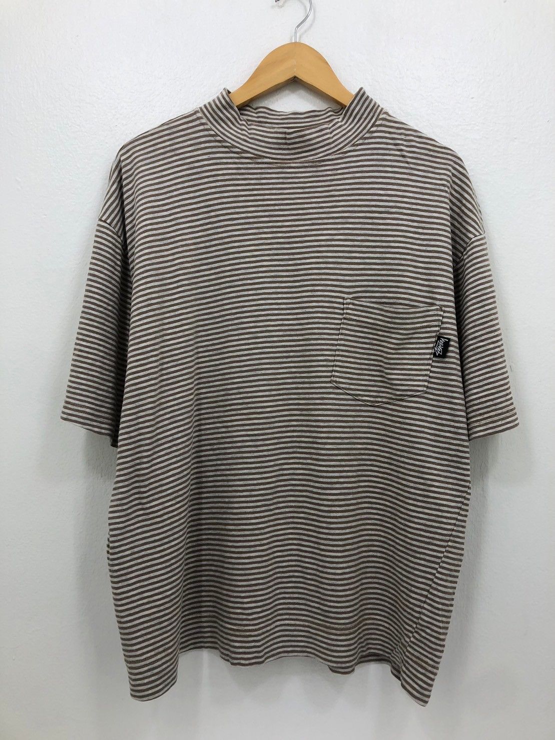 Stussy × Vintage Vintage 80-90's STUSSY striped Pocket shirt BN Size US XL / EU 56 / 4 - 3 Thumbnail