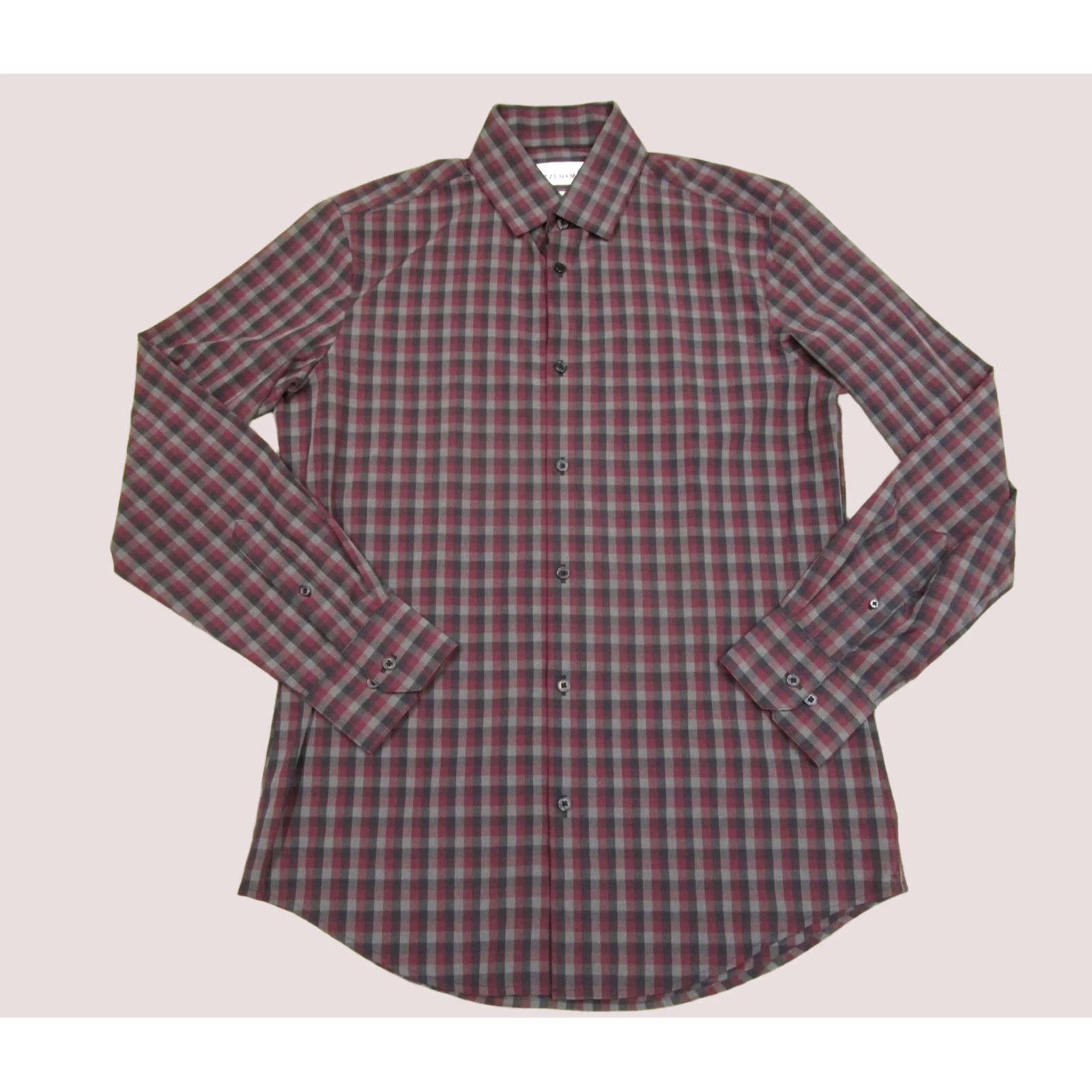 Mizzen+Main Mizzen+Main Shirt Men Medium Red Check Lightweight Leeward Trim Fit Long Sleeve Size US M / EU 48-50 / 2 - 1 Thumbnail