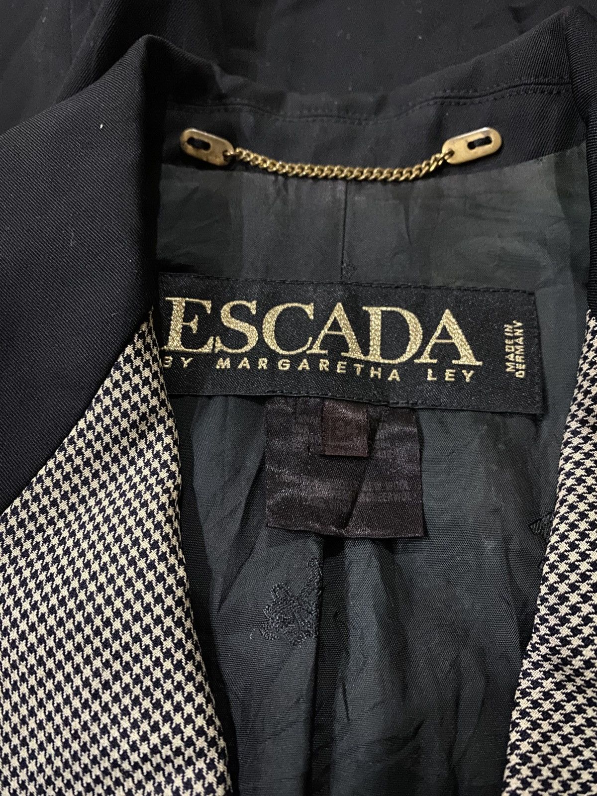 Escada Escada Houndstooth Patterned Lapels And Pocket Flaps Blazer Size XXS / US 00 / IT 34 - 7 Thumbnail