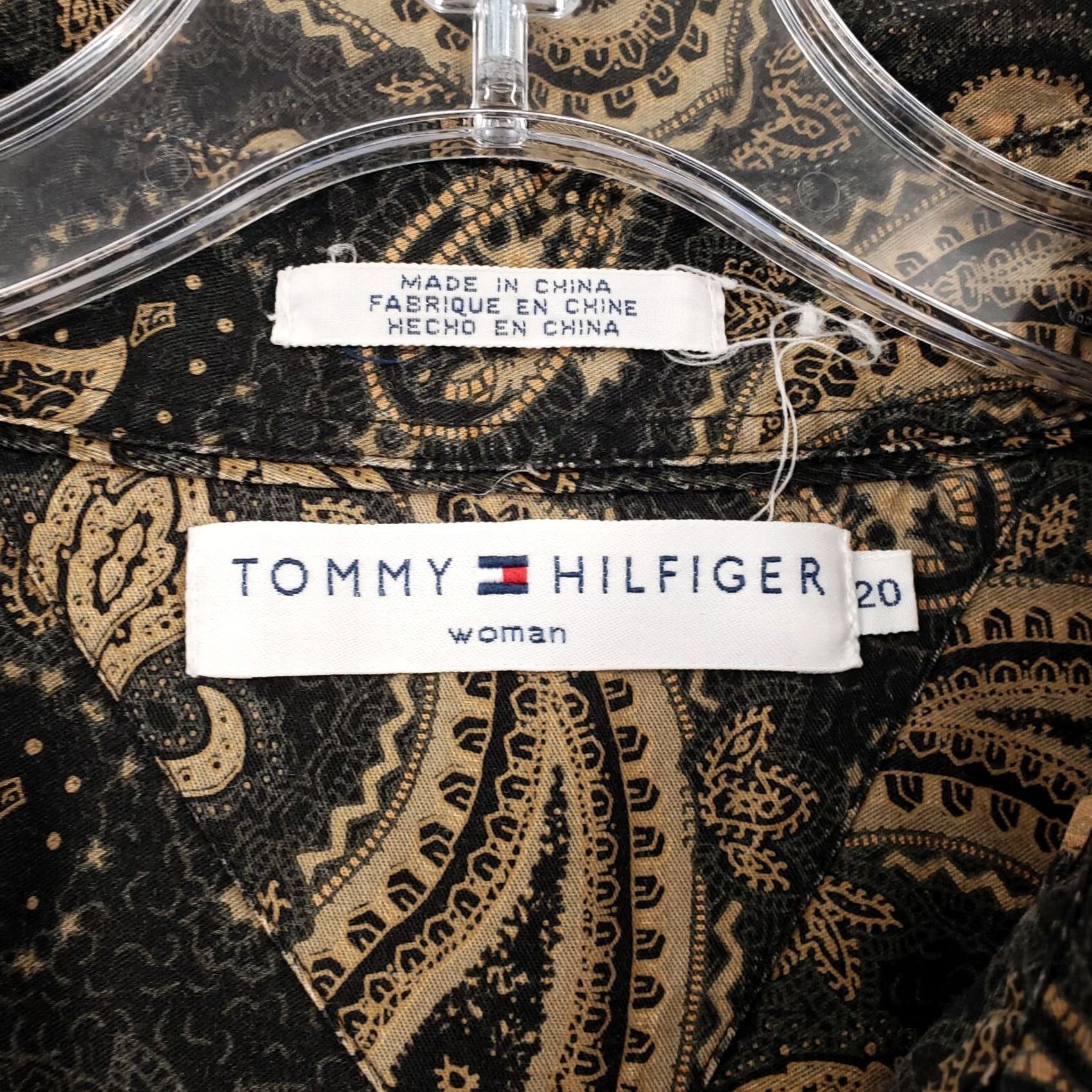 Tommy Hilfiger Tommy Hilfiger Shirt Womens Plus 20 Black Paisley Tunic Button-Up Long Sleeves Size 3XL / US 20-22 - 3 Thumbnail