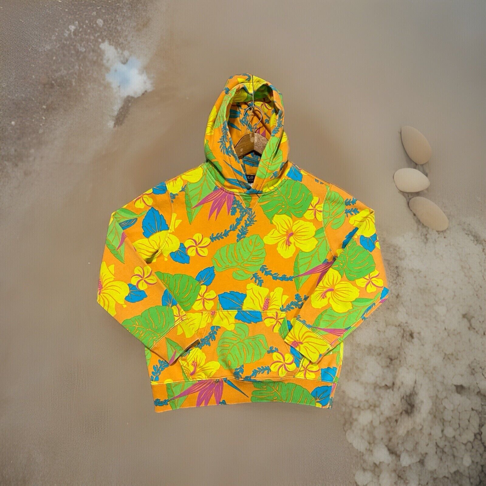 Polo Ralph Lauren Small Floral Hoodie Tropical Colors Orange