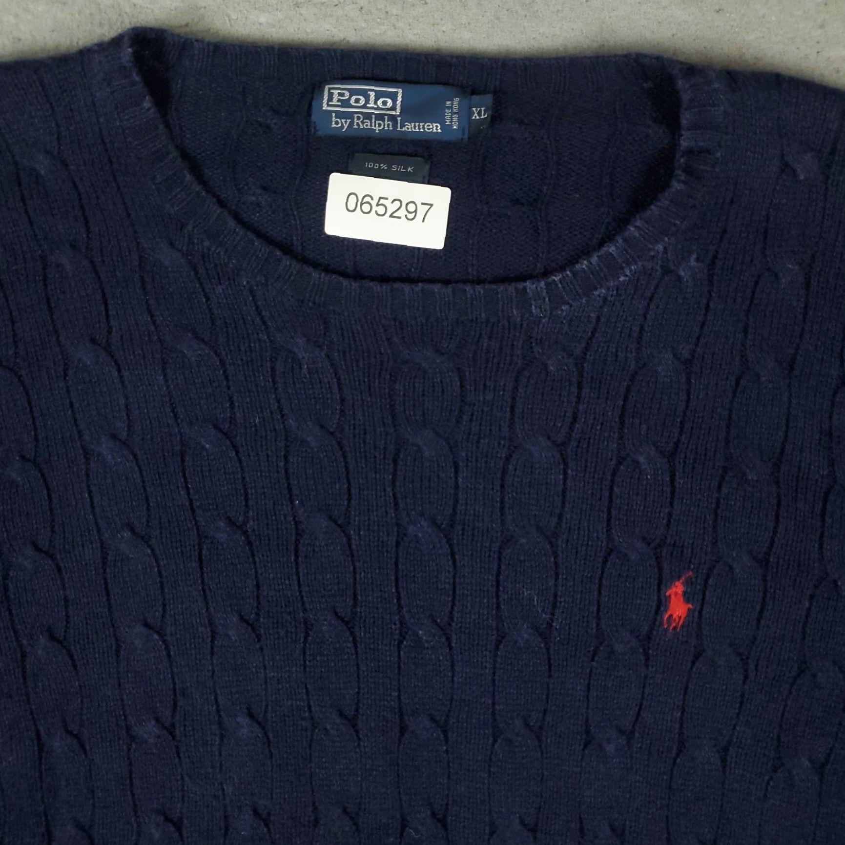 Ralph Lauren Ralph Lauren Sweater Mens XL Navy Blue Silk Cable-Knit Pony Crew Neck Sweatshirt Size US XL / EU 56 / 4 - 2 Thumbnail