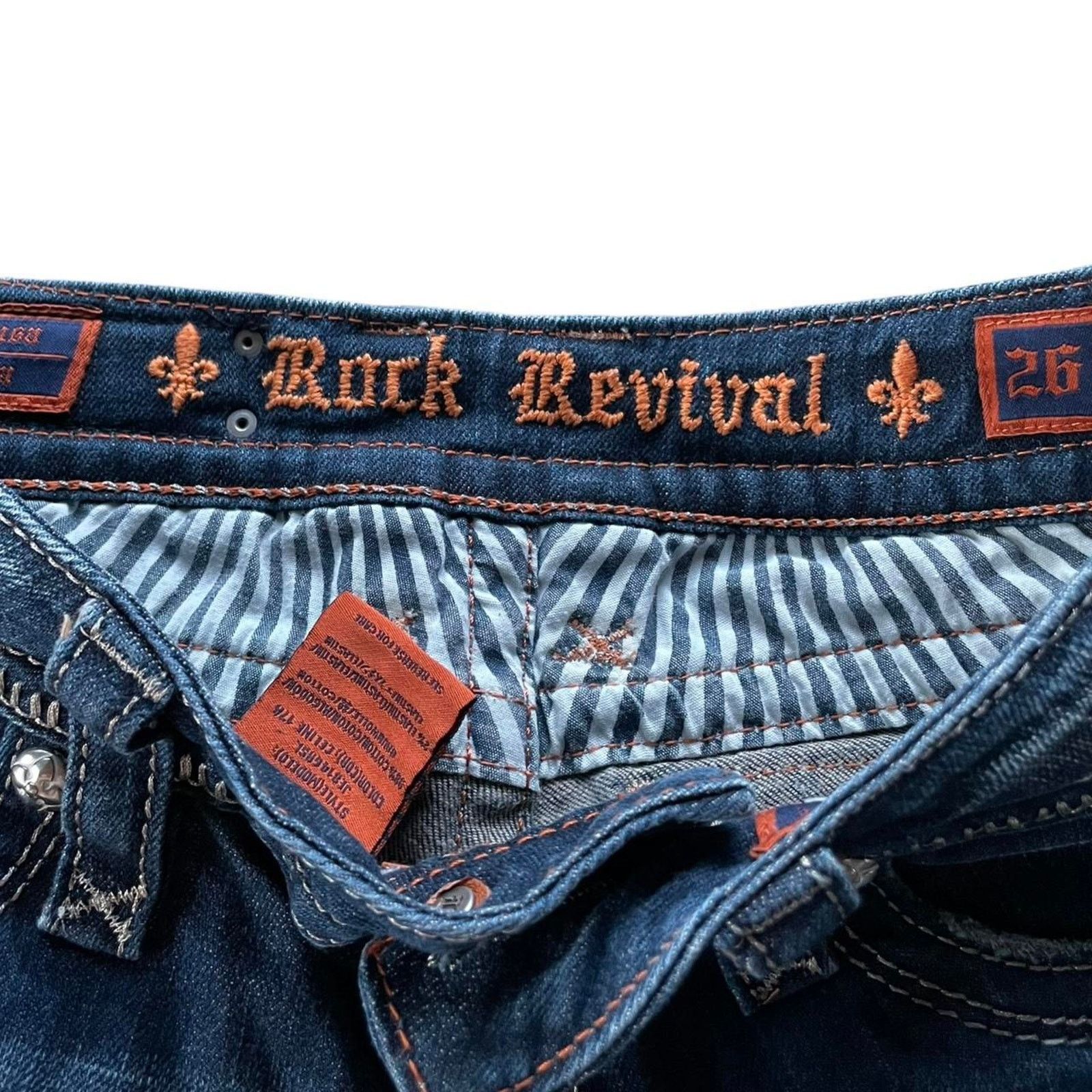 Rock Revival VTG Y2K Rock Revival bootcut jeans FLEUR DE LIS bling pocket Size 26" / US 2 / IT 38 - 8 Thumbnail