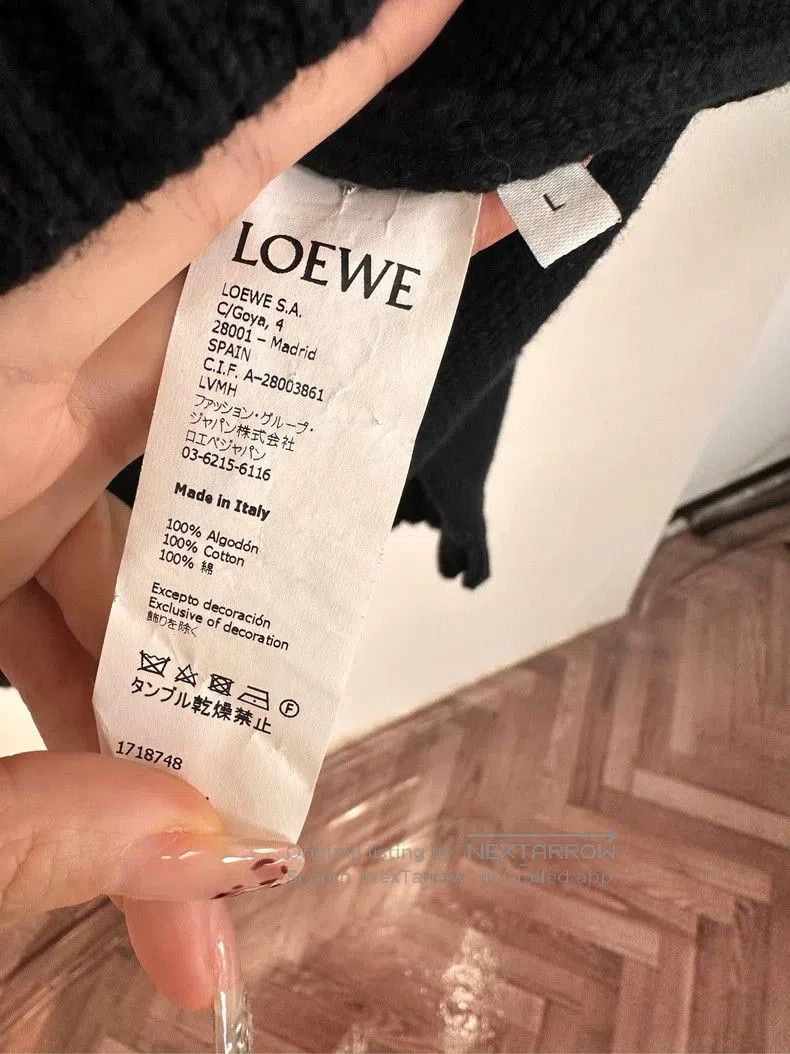Loewe LOEWE Black Crewneck Embroidered Sweater. Size US L / EU 52-54 / 3 - 6 Thumbnail